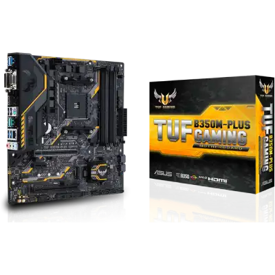 ASUS TUF B350M PLUS GAMING AMD Ryzen AM4 DDR4 HDMI DVI VGA M.2 USB 3.1 MicroATX B350 Motherboard.webp