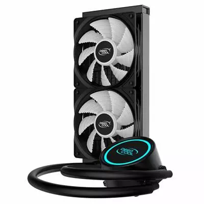 DEEPCOOL GAMMAXX L240T Blue 240mm LED All-in-one Liquid CPU Cooler with Dual Chamber Pump.webp