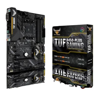 Asus TUF B450 Plus Gaming Motherboard (Type C and native USB 3.1 Gen 2 , AMD B450 ATX gaming motherboard)