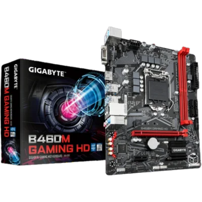 GIGABYTE B460M Gaming HD Motherboard with GIGABYTE 8118 Gaming LAN, PCIe Gen3 x4 M.2 Smart Fan 5, Anti-Sulfur Resistor.