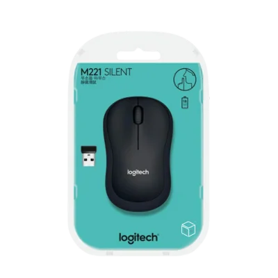 Logitech M221 Wireless Mouse, Silent Buttons, 2.4 GHz with USB Mini Receiver, 1000 DPI Optical Tracking, 18-Month Battery Life, Ambidextrous PC/Mac/Laptop