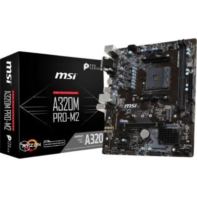 MSI A320M-A PRO AMD AM4 Socket m-ATX Motherboard for Ryzen 1st 2nd 3rd Gen A-Series Athlon X4 Desktop Processors Motherboard